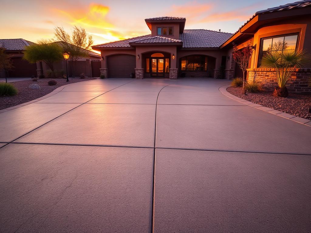 Broom-finished concrete driveway in Tempe AZ