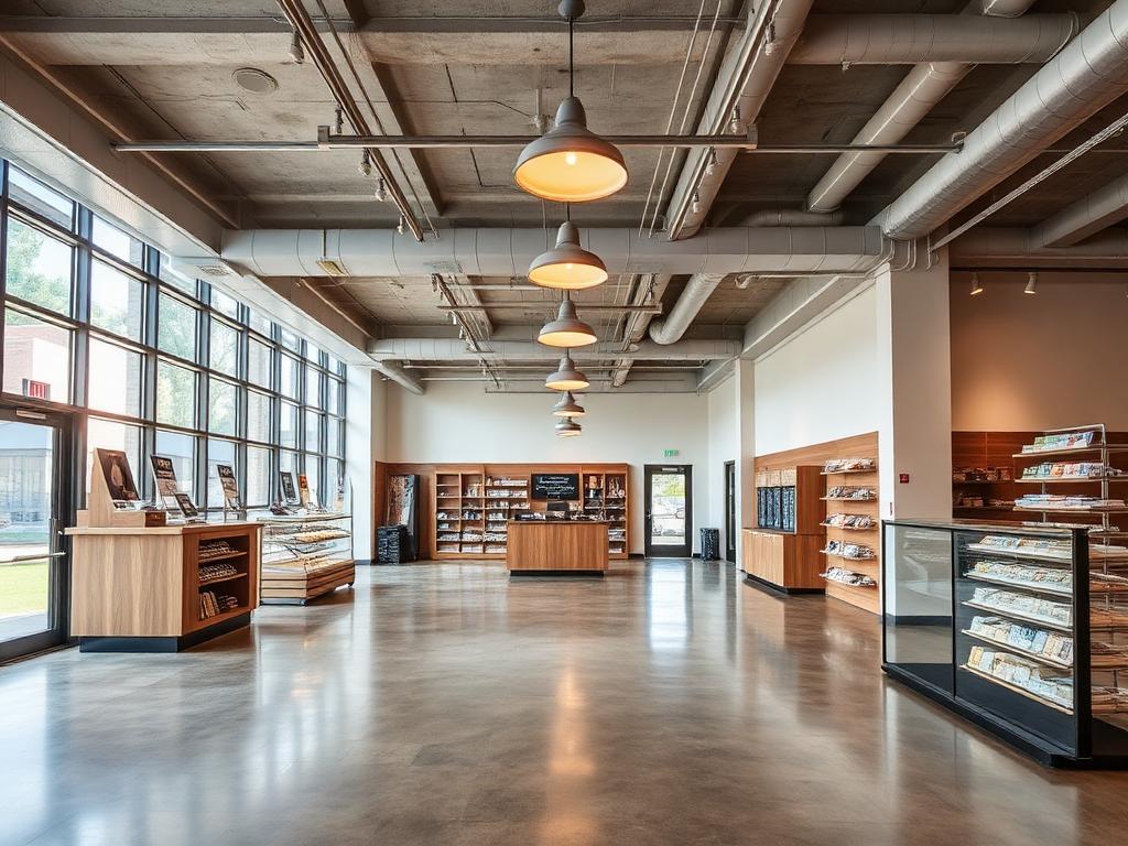 Commercial tenant improvement with polished concrete floor